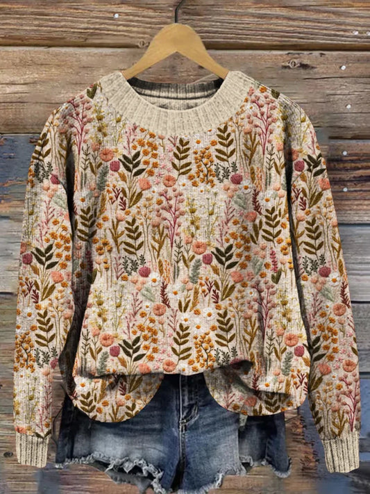 Lyla - Comfortable Floral Sweater