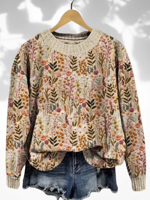 Lyla - Comfortable Floral Sweater