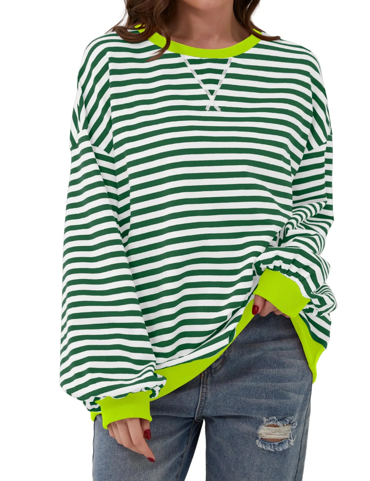 Frances - Oversized Striped Pullover