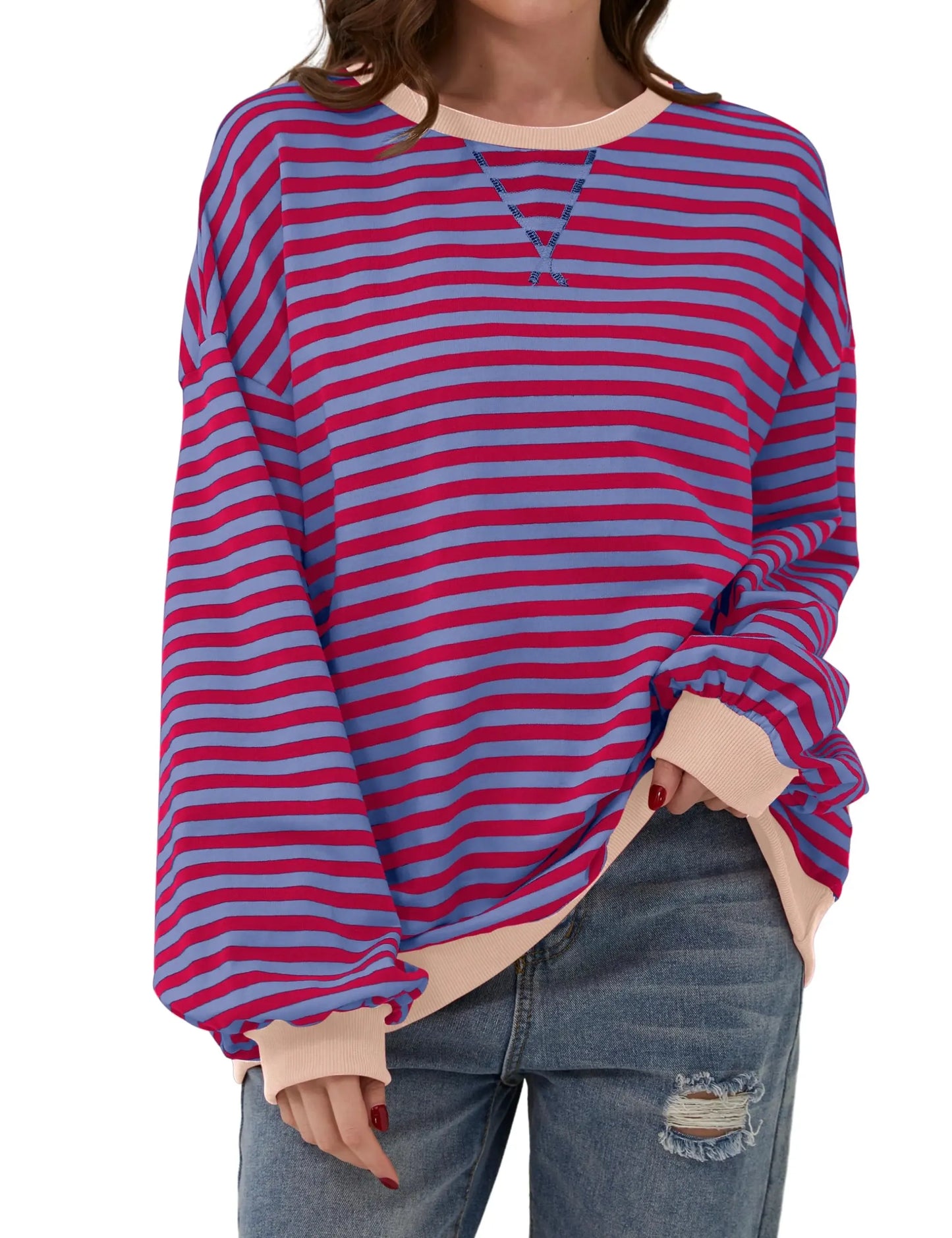 Frances - Oversized Striped Pullover